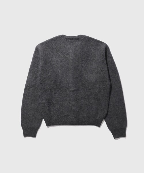 ADAM ET ROPE'（アダムエロペ）の「【AURALEE/オーラリー】GARMENT-DYED BABY ALPACA FUR KNIT C/NECK CARDIGAN（カーディガン/ボレロ・メンズ・ライトグレー/ブルー系・3/4）」の14枚目の写真