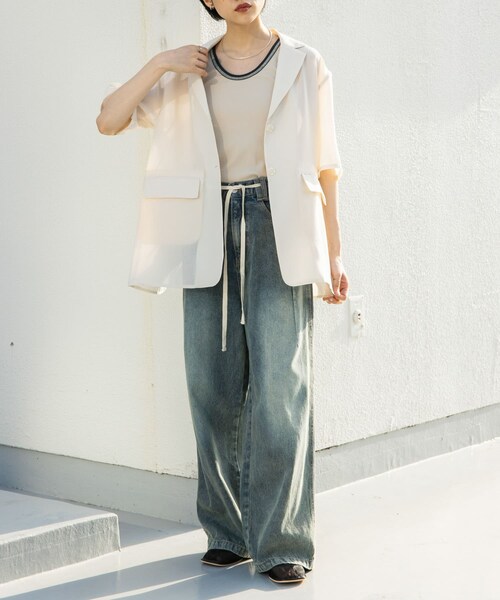 KBF（ケイビーエフ）の「バイカラータンクトップ（タンクトップ・レディース・L.BEIGE/BLUE GRAY/D.BROWN・one）」の14枚目の写真