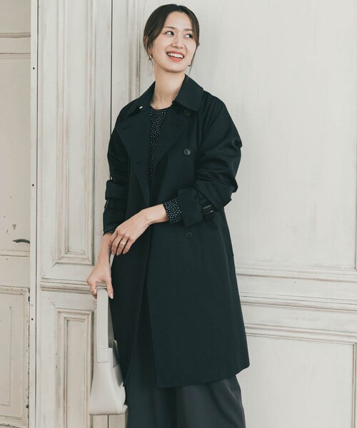 URBAN RESEARCH DOORS（アーバンリサーチドアーズ）の「撥水トレンチコート（ステンカラーコート・レディース・BEIGE/D.NAVY・Free）」の21枚目の写真