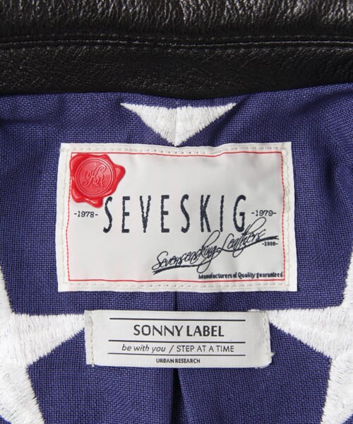 URBAN RESEARCH Sonny Label（アーバンリサーチサニーレーベル）の「SEVESKIG　別注GOAT SKIN S-RIDERS JACKET（ライダースジャケット・メンズ・BLACK・S/M）」の9枚目の写真