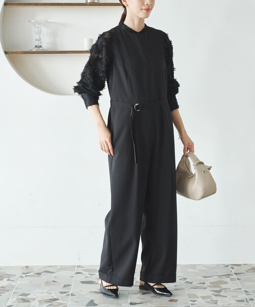 URBAN RESEARCH(アーバンリサーチ)の「『2サイズ展開』ベルト付きオールインワン(つなぎ/オールインワン・レディース・NAVY/BLACK・36/38)」の4枚目の写真