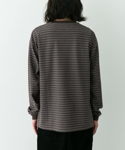 URBAN RESEARCH Sonny Label（アーバンリサーチサニーレーベル）の「ふわもちストレッチロングスリーブTEE（Tシャツ/カットソー・メンズ・オフ/チャコール/ボーダー・M/L/XL）」の17枚目の写真