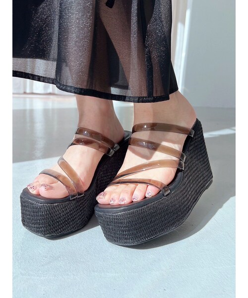 RESEXXY（リゼクシー）の「クリアウェッジサンダル（サンダル・レディース・アイボリー/ブラック・S/M/L）」の21枚目の写真