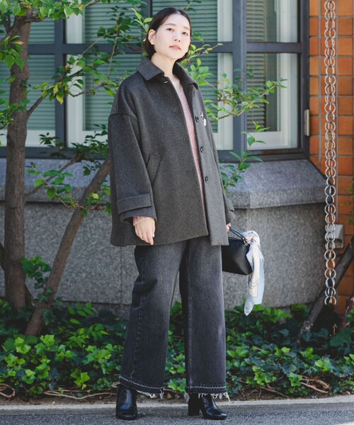URBAN RESEARCH ROSSO（アーバンリサーチロッソ）の「F by ROSSO　『UR TECH』ビーバーテントラインコート（ステンカラーコート・レディース・BROWN/BLACK・Free）」の18枚目の写真