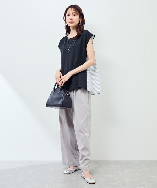 ROPE' PICNIC(ロペピクニック)の「ストライプドッキングフレンチスリーブプルオーバー(Tシャツ/カットソー・レディース・ホワイト系/ネイビー・38)」の18枚目の写真