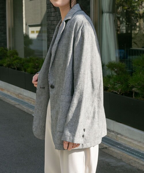 URBAN RESEARCH DOORS(アーバンリサーチドアーズ)の「FORK&SPOON ヘンプ混テーラードジャケット(テーラードジャケット・レディース・CHECK/NAVY・1)」の17枚目の写真