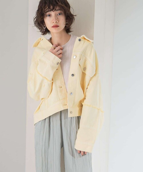 KBF（ケイビーエフ）の「パッチワークGジャン（デニムジャケット・レディース・YELLOW/BEIGE・one）」の18枚目の写真