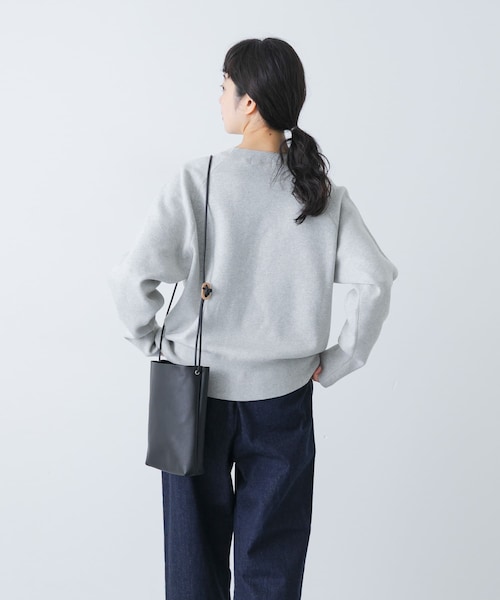 かぐれ(カグレ)の「コットンスウェットニット(ニット/セーター・レディース・LIGHT GRAY/DARK NAVY・Free)」の7枚目の写真