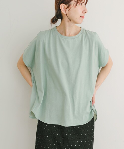 ITEMS URBANRESEARCH（アイテムズ アーバンリサーチ）の「ナイロンドッキングフレンチプルオーバー（Tシャツ/カットソー・レディース・NVY×OFF/OFF×BLK/MNT・FREE）」の13枚目の写真