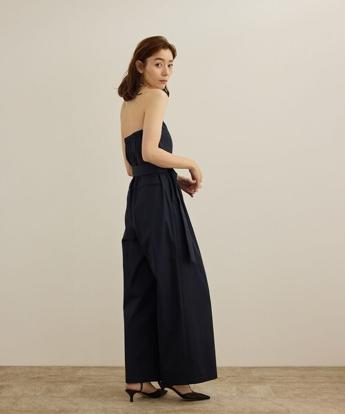 ROPE'(ロペ)の「コットンサテンオールインワン/洗える(つなぎ/オールインワン・レディース・ネイビー/ターコイズ・F)」の9枚目の写真