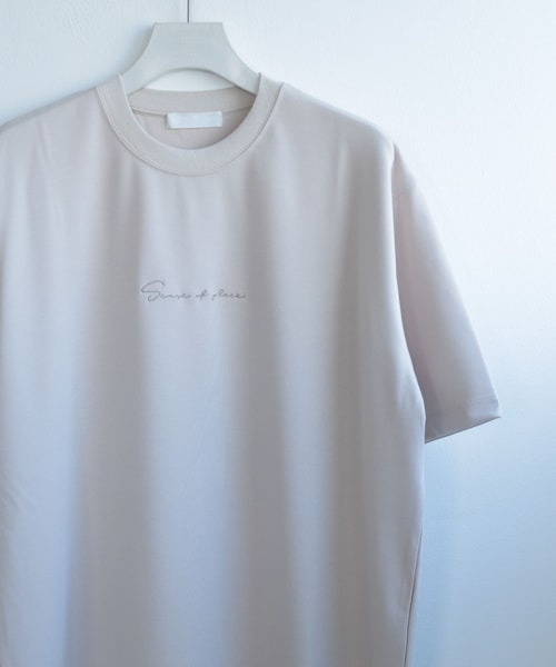 SENSE OF PLACE by URBAN RESEARCH(センスオブプレイスバイアーバンリサーチ)の「シシュウポンチTシャツ(5分袖)(Tシャツ/カットソー・メンズ・BLUE/WHITE/BLACK/GREIGE/OLIVE/L.KHAKI/CHARCOAL・M/L)」の4枚目の写真