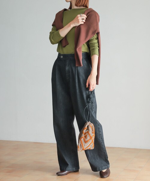 URBAN RESEARCH DOORS（アーバンリサーチドアーズ）の「『セットアップ対応』 フロントタックストレートデニム（デニムパンツ・レディース・BLACK/INDIGO・S/M）」の12枚目の写真