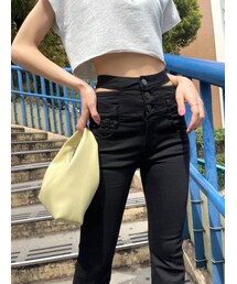 EMODA | サイドオープンハイウエストフレアパギンス(デニムパンツ)