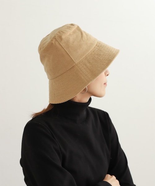 URBAN RESEARCH DOORS(アーバンリサーチドアーズ)の「コーデュロイバケットハット(ハット・レディース・BLACK/L/BEIGE・-)」の2枚目の写真