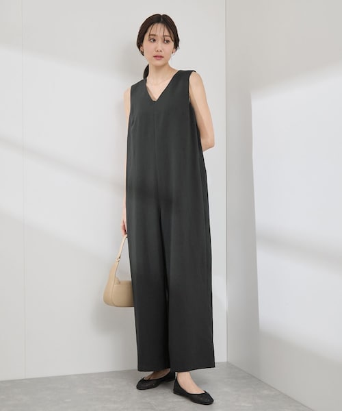 ROPE' PICNIC(ロペピクニック)の「【吸水速乾・防シワ】エフォートレスリラックスオールインワン(つなぎ/オールインワン・レディース・チャコール/ライトグレー/ベージュ・36/38)」の10枚目の写真