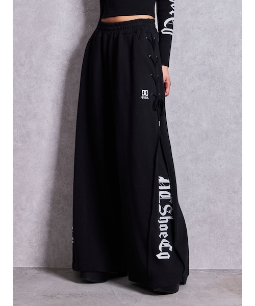 GYDA(ジェイダ)の「GYDA×DC SIDE LACE UP WIDEパンツ(スウェットパンツ・レディース・オフホワイト/ブラック/ピンク・F)」の4枚目の写真
