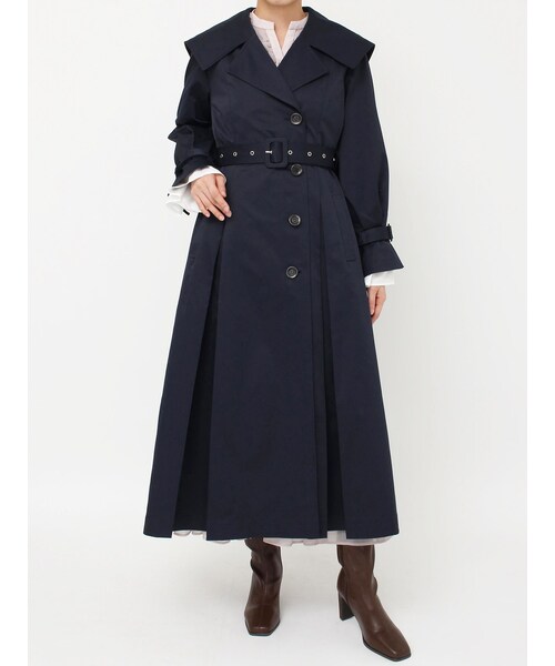 dazzlin（ダズリン）の「ビッグカラーフリルスリーブトレンチコート（トレンチコート・レディース・ピンク/ネイビー/ベージュ・F）」の16枚目の写真