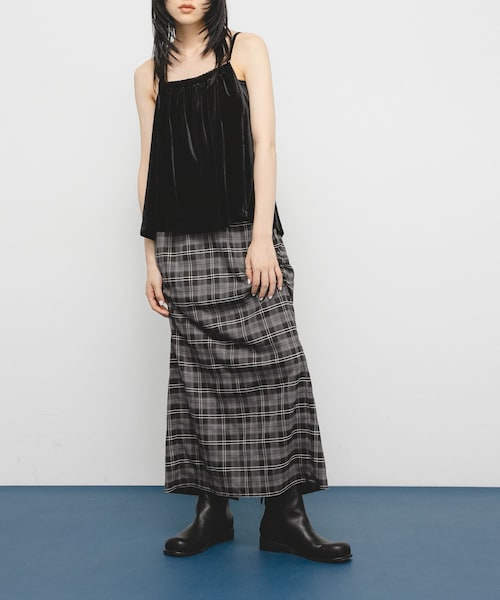 KBF（ケイビーエフ）の「サイドデザインチェックスカート（スカート・レディース・BLACK/YELLOW/BLUE・one）」の4枚目の写真