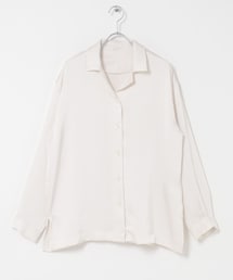 URBAN RESEARCH ROSSO | オープンカラーヴィンテージシルキーサテンブラウス(シャツ/ブラウス)