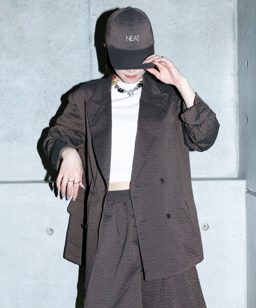 URBAN RESEARCH（アーバンリサーチ）の「『別注』NEAT×URBS　DOT'S SEERSUCKER DOUBLE（テーラードジャケット・メンズ・BLACK/BROWN・44/46/48/50）」の11枚目の写真