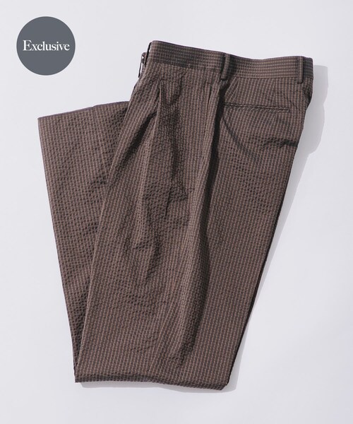 URBAN RESEARCH(アーバンリサーチ)の「『別注』NEAT×URBS DOT'S SEERSUCKER WIDE(その他パンツ・メンズ・BLACK/BROWN・44/46/48/50)」の2枚目の写真