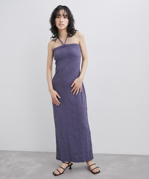 ADAM ET ROPE'(アダムエロペ)の「【Miller for ADAM ET ROPE'】Cup付 Camisole One-piece(ワンピース・レディース・ブラック/ベージュ/パープル系・F)」の20枚目の写真
