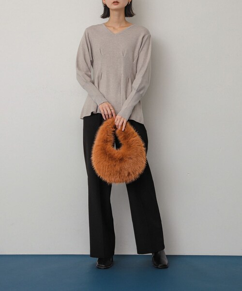 SENSE OF PLACE by URBAN RESEARCH(センスオブプレイスバイアーバンリサーチ)の「ファーラウンドバッグ(ハンドバッグ・レディース・BEIGE/BROWN/MINT・one)」の16枚目の写真