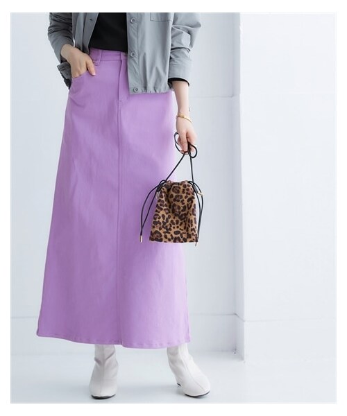 nissen（ニッセン）の「ストレッチゆるリラックスカラーデニムスカート（ゆったりヒップ）＜大きいサイズ有＞（スカート・レディース・ソフトピンク/ソフトカーキ/バニラソフト/セサミグレー/ラベンダー・L/LL/3L/4L/5L/6L/8L/10L/M/S）」の13枚目の写真