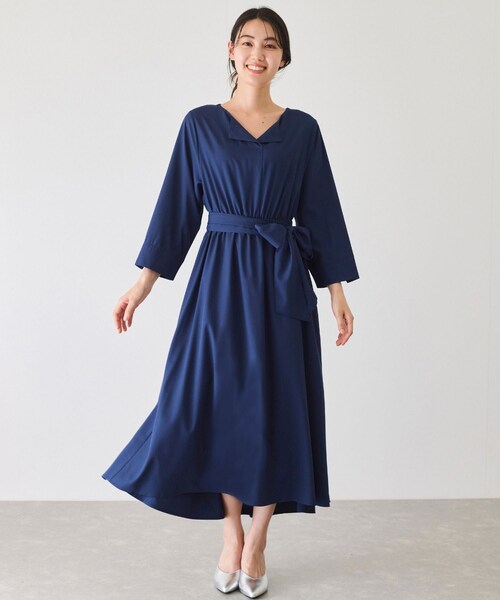 Jayro（ジャイロ）の「ウエストギャザーワンピース（ワンピース・レディース・グリーン/ネイビー/ブルー/ローズピンク・F）」の12枚目の写真