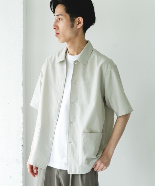 URBAN RESEARCH DOORS(アーバンリサーチドアーズ)の「『イージーケア/速乾/UVカット』クイックドライショートスリーブシャツカバーオール(カバーオール・メンズ・CHALK/YELLOW/BLUEGREEN/NAVY・M/L/XL)」の18枚目の写真