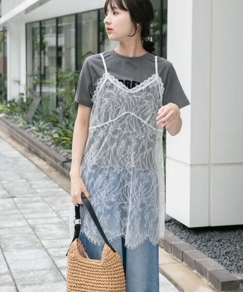 ITEMS URBANRESEARCH(アイテムズ アーバンリサーチ)の「レースキャミソール(キャミソール・レディース・WHT/BLK・Free)」の6枚目の写真