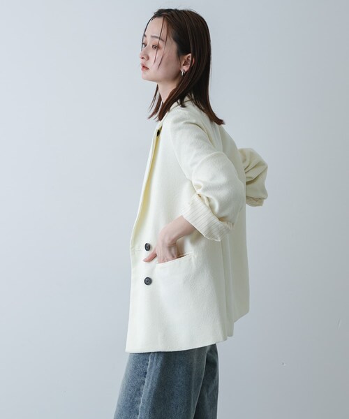 SENSE OF PLACE by URBAN RESEARCH(センスオブプレイスバイアーバンリサーチ)の「ワイドスリーブオーバージャケット(テーラードジャケット・レディース・CHARCOAL/IVORY/BEIGE・One)」の7枚目の写真