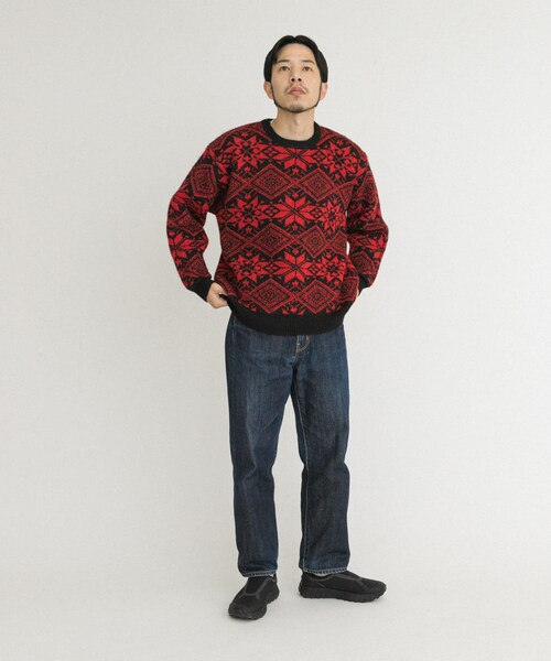 EKAL（エカル）の「ノルディックニットプルオーバー（ニット/セーター・メンズ・ブラウン/レッド・M/L）」の17枚目の写真