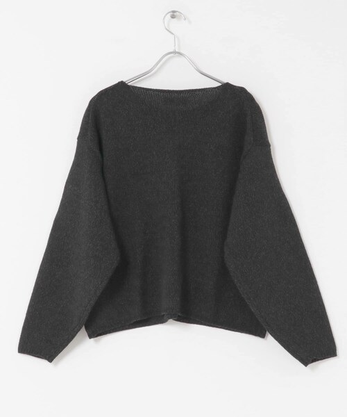 かぐれ（カグレ）の「テープヤーンボートネックニット（ニット/セーター・レディース・L/BEIGE/BLACK・Free）」の14枚目の写真