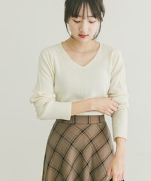 ITEMS URBANRESEARCH | 『洗濯可』フワフワリブVネックニット(ニット/セーター)