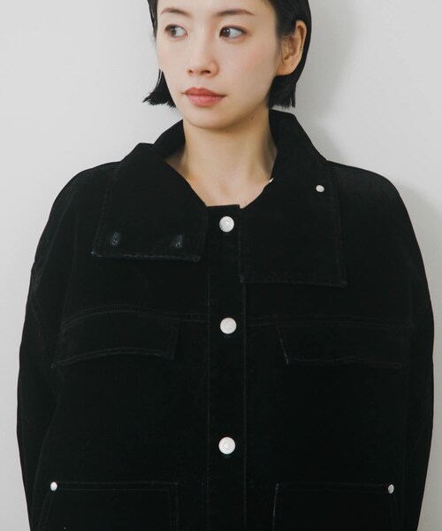 KBF（ケイビーエフ）の「ハイネックデニムブルゾン（ブルゾン・レディース・BLUE/BROWN/BLACK・One）」の20枚目の写真