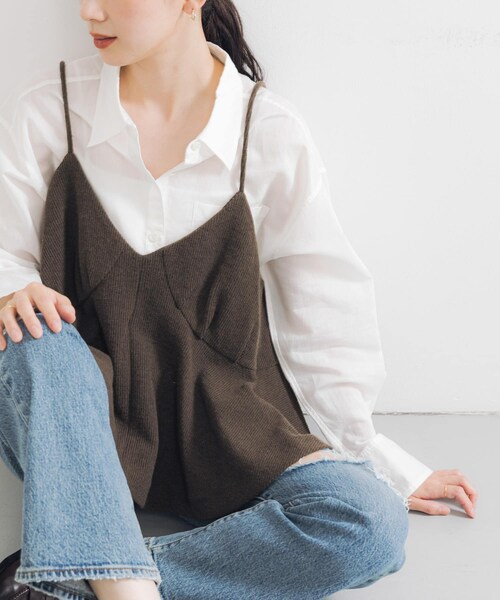 URBAN RESEARCH(アーバンリサーチ)の「『別注』crinkle crinkle crinkle×URBAN RESEARCH wool lingerie cami(キャミソール・レディース・BLACK/BROWN・FREE)」の14枚目の写真