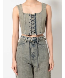 EMODA | レースアップデニムビスチェ(その他トップス)
