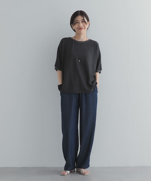 URBAN RESEARCH DOORS(アーバンリサーチドアーズ)の「ワッシャーカットドルマンプルオーバー(Tシャツ/カットソー・レディース・CHARCOAL/GREIGE/BLUE・Free)」の10枚目の写真