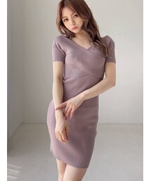 RESEXXY | フロントクロスオフショルニットワンピース(ワンピース)