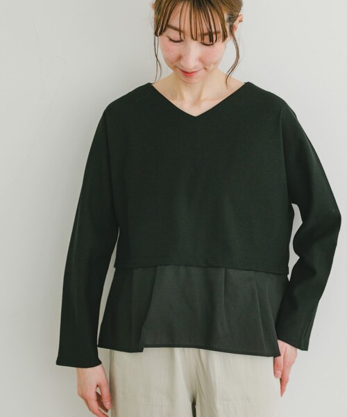 ITEMS URBANRESEARCH（アイテムズ アーバンリサーチ）の「カットミラノドッキングプルオーバー（Tシャツ/カットソー・レディース・BORDER/OFF/BLK・FREE）」の12枚目の写真