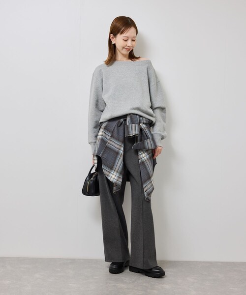 ROPE' PICNIC（ロペピクニック）の「2WAYボートネックスウェット/リンクコーデ（スウェット・レディース・ブラック/ライトグレー/キナリ・F）」の11枚目の写真