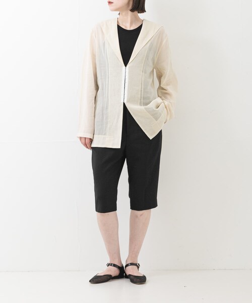 URBAN RESEARCH(アーバンリサーチ)の「new basic SHEER VOILE SAILOR SHIRTS(シャツ/ブラウス・レディース・BLACK/IVORY・Free)」の5枚目の写真