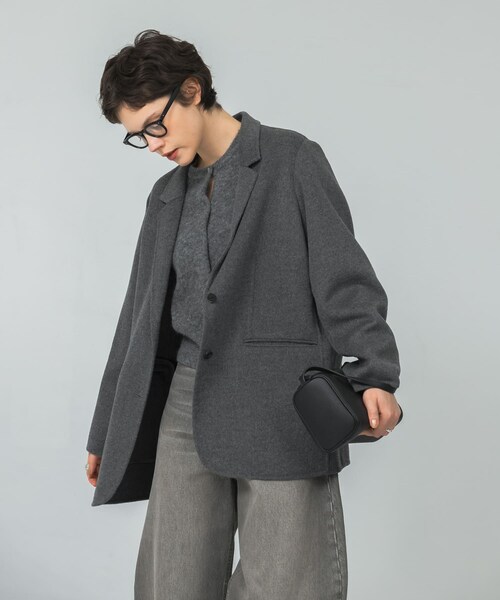 URBAN RESEARCH(アーバンリサーチ)の「リバージャケットコート(テーラードジャケット・レディース・CHARCOAL/BEIGE・FREE)」の7枚目の写真