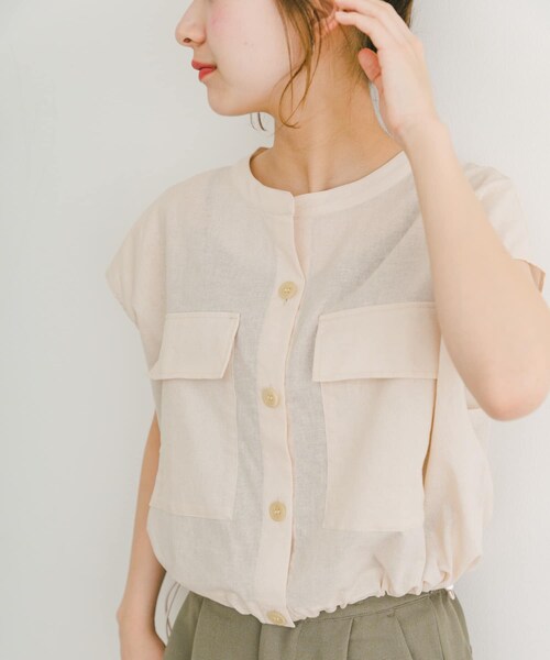 ITEMS URBANRESEARCH(アイテムズ アーバンリサーチ)の「リネンミックスドロストポケットシャツ(シャツ/ブラウス・レディース・BRN/NVY/NTL・FREE)」の18枚目の写真