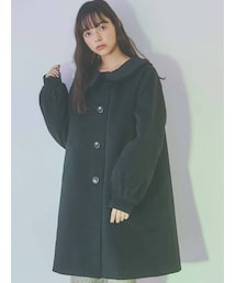 merry jenny | ベロアフリルカラーコート(その他アウター)