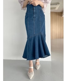 MERCURYDUO | デニムコルセットマーメイドスカート(デニムスカート)