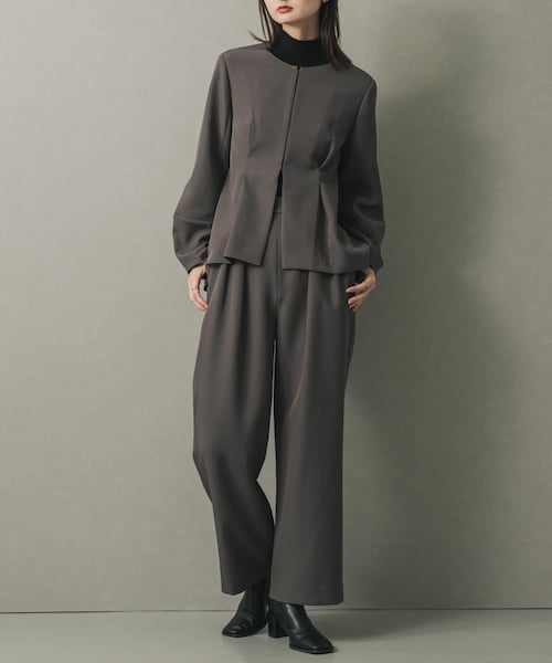 SENSE OF PLACE by URBAN RESEARCH（センスオブプレイスバイアーバンリサーチ）の「ウエストタックジャケットセットアップ（セットアップ・レディース・BLACK/GRAY/BEIGE・S/M）」の2枚目の写真