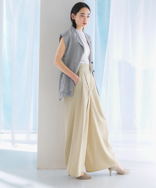 URBAN RESEARCH ROSSO（アーバンリサーチロッソ）の「ハイウエストワイドパンツ（その他パンツ・レディース・lightbeige/blue・36/38）」の7枚目の写真