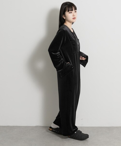 THE GOODLAND MARKET（ザグッドランドマーケット）の「&her　Velor All in one（サロペット/オーバーオール・レディース・BLACK/BROWN・36/38）」の8枚目の写真